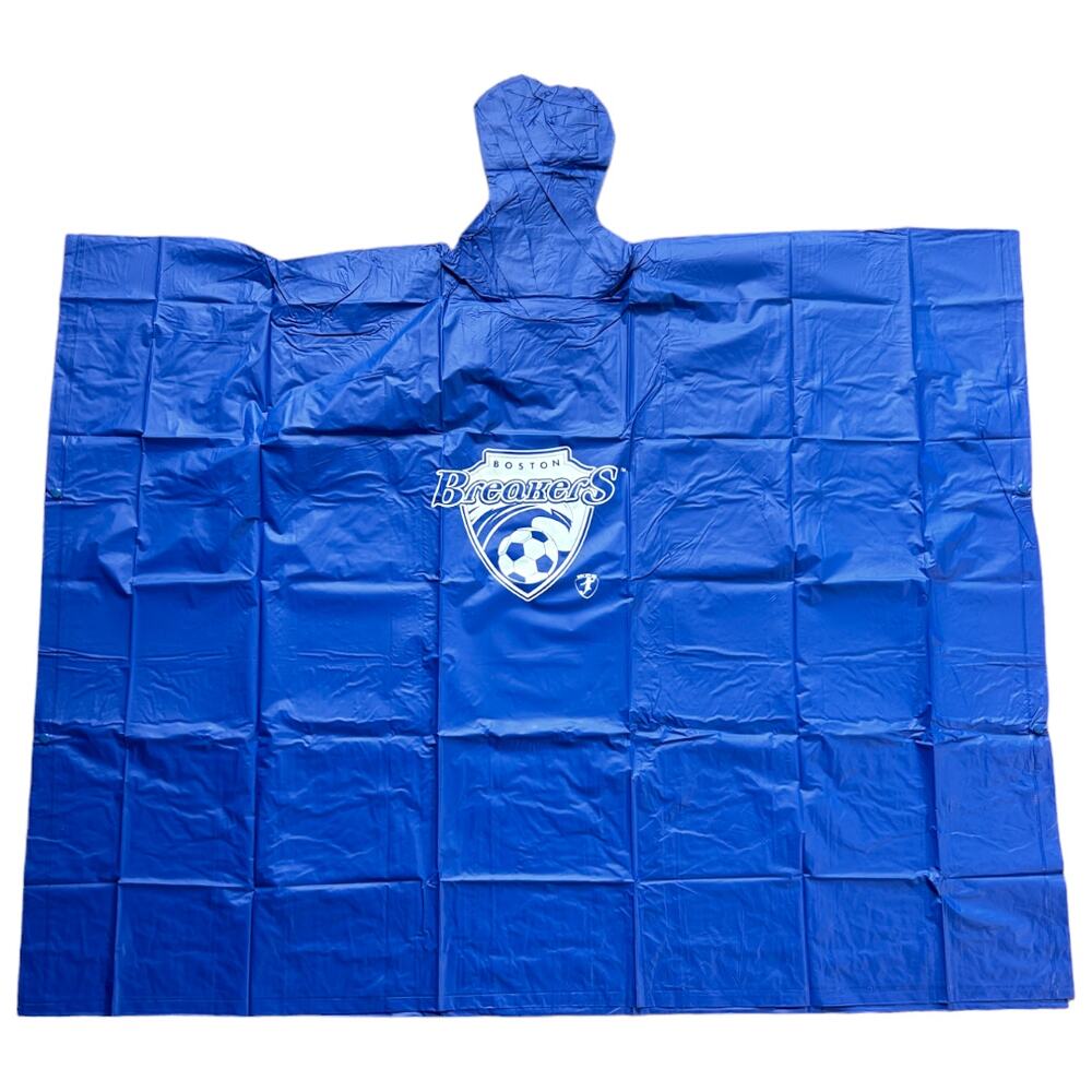 Boston Breakers Blue Aqua Sheen Adult Rain Poncho *New w Tags*
